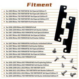 BIGLKNM Black Gate Tailgate Hinge Plates with Stainless Steel Mounting Screws for Rhino 450 660 700 YXR450 YXR660 YXR700 4x4 2005-2013 OEM# 5UG-F4669-00-00