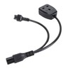 Power Plug Cable 30cm Y Shape IEC320 C6 Male to
