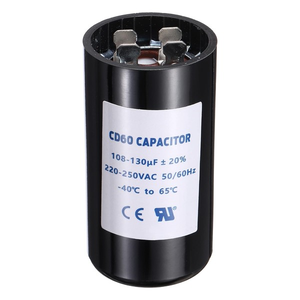 sourcing map CD60 Capacitor 108-130 UF/Mfd, 220-250 VAC CD60 Run