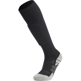 APTESOL Youth Soccer Socks Boys Girls Women Knee High Team Sport Cushion Sock Kids Long Tube Cotton Athletic Compression Socks (1-Pair Black-A,Small)