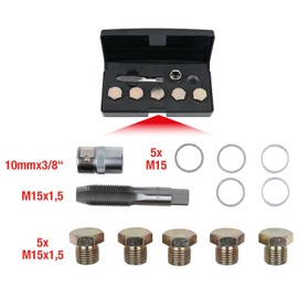KS Tools 150.4925 Oil Drain Plug Thread Repair Kit 12-Piece M15 x 1.5