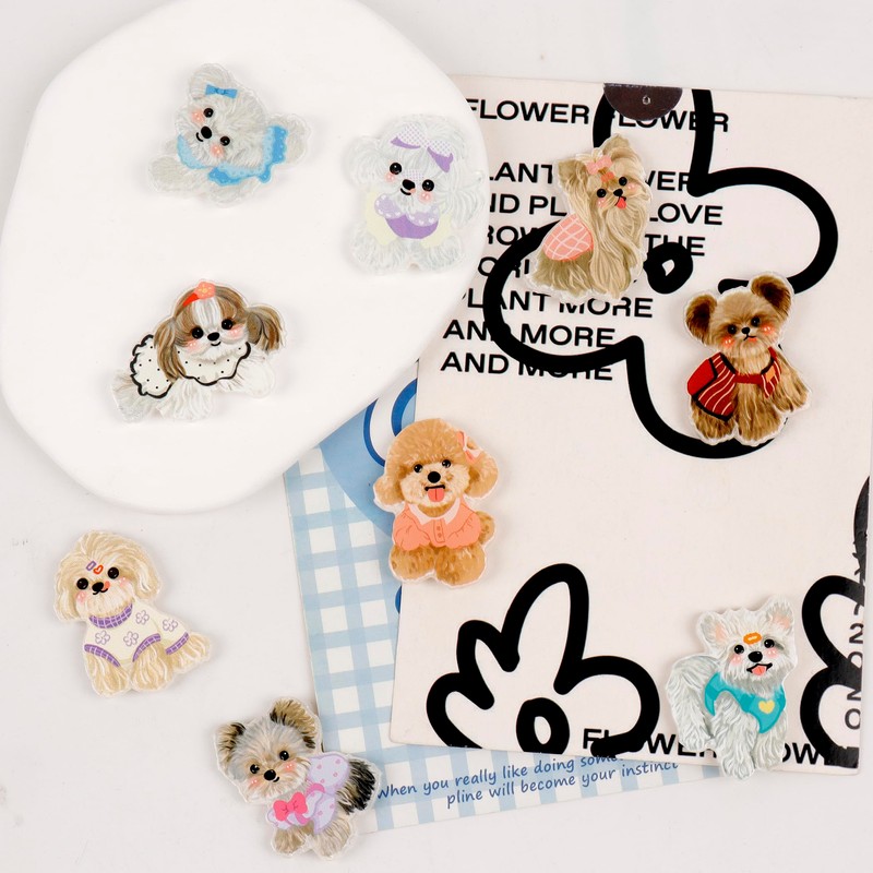 9 Pcs Cute Cartoon Puppy Fridge Magnets，9 Different Breeds of