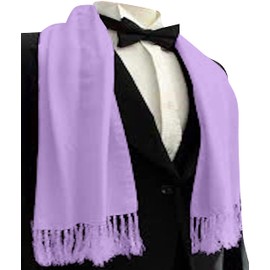 CJ Apparel Men's Plain Knitted Scarf for Autumn/Winter, light purple