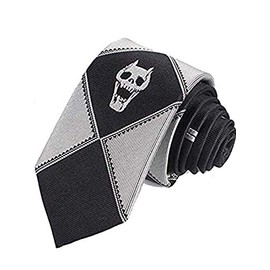 Aramomo JoJo's Bizarre Adventure Kira Yoshikage Skeleton Silk Tie for Cosplay Costume Props , Black, 1