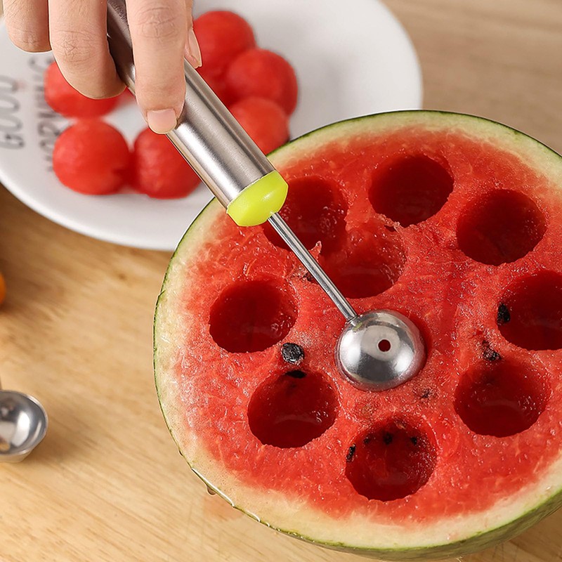 Watermelon Baller Scoop, 2 Pcs Red and Green 8 Inch