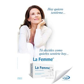 Femme Ayuda Reducir Síntomas Premenopausia Menopausia Forma Natural Bochornos Sudores Nocturnos Cambios Humor Poca Energía Más Caja Cápsulas Gelatina