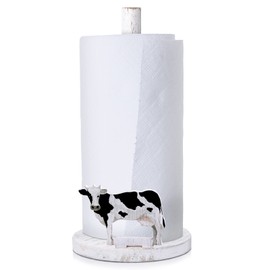 Yetene Cow Paper Towel Holder Wooden Farmhouse Paper Towel Holder Countertop Cow Kitchen Accessories Farm Bathroom Table Decor Gifts