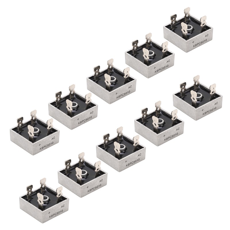 10Pcs 1000V 50A Single Phase Diode Bridge Rectifier Excellent Cooling