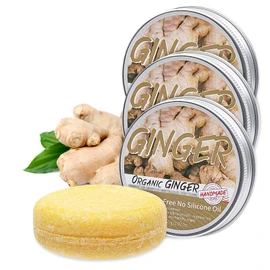 Ginger Hair Shampoo Bar,Natural Organic Ginger Shampoo Soap,Nourishes and Moisturizes Hair and Scalp for All Hair Types (3PCS)