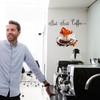 2 sets of coffee themed stickers, creative cartoon stickers, wall