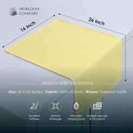 HEIRLOOM COMFORT 100% Cotton Waffle Kitchen Towels - Pack of 3 Absorbent & Quick-Drying Dish Towels - Soft Tea Towels for Drying, Cleaning, Cooking - Washable, Durable, Reusable - 66x40 cm, Yellow