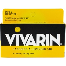 Vivarin Vivarin, Caffeine Pills, 200mg Caffeine in Each Tablet, Safely and Effectively Helps You Stay Awake, Alertness Aid, Energy Supplement, 16 Tablets - 1 Pack