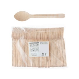 Strix Design SD-039 Wooden Spoons, Disposable, Commercial Use, 100 Pieces, 6.2 inches (15.8 cm), Natural Wood, Natural Texture, Cafes, Outdoors, Birch