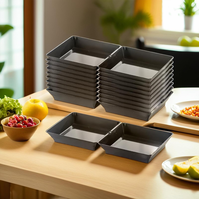 Blue Sky MiniWare Black 2 Section Dish - Premium Disposable