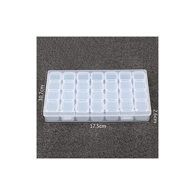 Qoosea 28 Grids Diamond Embroidery Box, Diamond Storage Box Beads