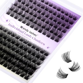 Individual Eyelashes Extensions Soft 12-16mm Mixed Wispy Cluster Lashes D Curl Natural DIY Wide Stem 0.07mm Reusable(FD18/B)