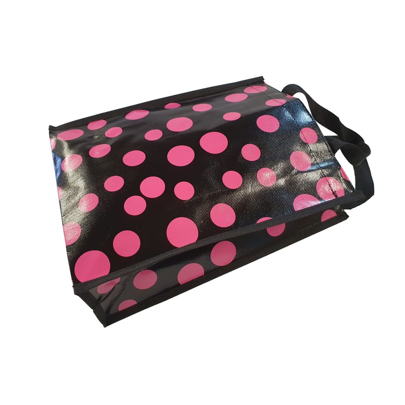Fat-catz-copy-catz Eco Friendly Pink Polka Dots Spotted Lunch Shopping Bag