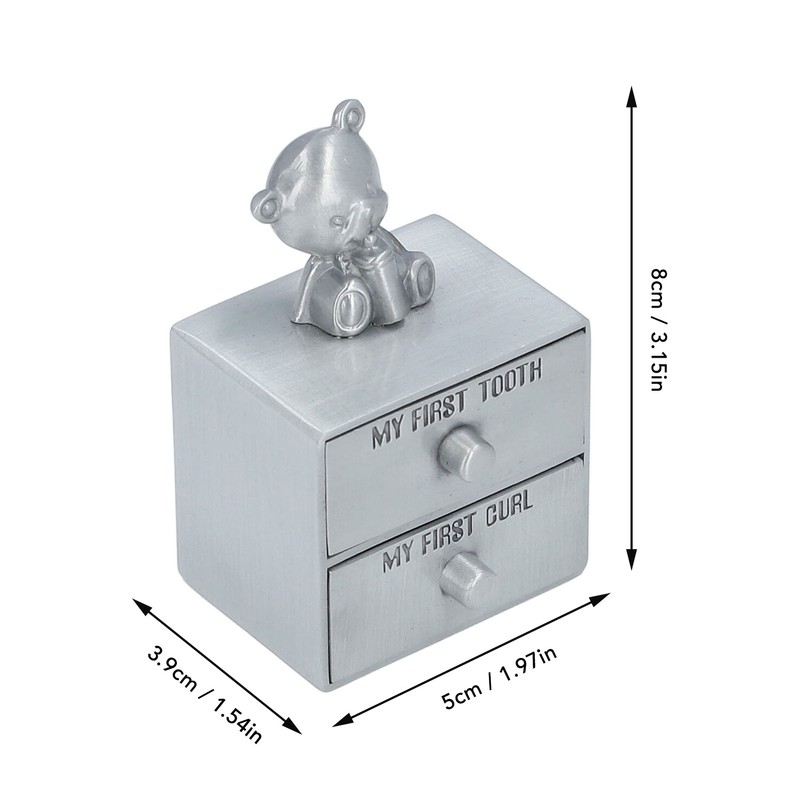 Tooth Fairy Keepsake Box Alloy Structure Soft Inner Wall Bear