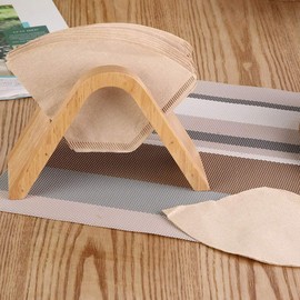 POEFT Wooden Coffee Filter Paper Container Holder For Kitchen Bar Cafes Bar Coffee Shop Filter Paper Holder