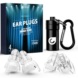 Reure High Fidelity Concert Ear Plugs, Noise Cancelling Silicone Ear Plugs 2 Pairs Great for Concerts Loud Music, Musicians, Motorcycles, Airplanes, Raves, Hearing Protection -23 dB