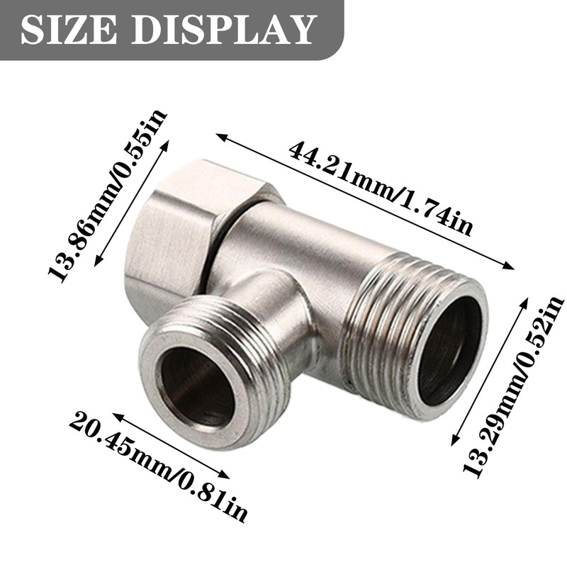 Stainless Steel 3 Way Diverter Tee Connector for Angle Valve