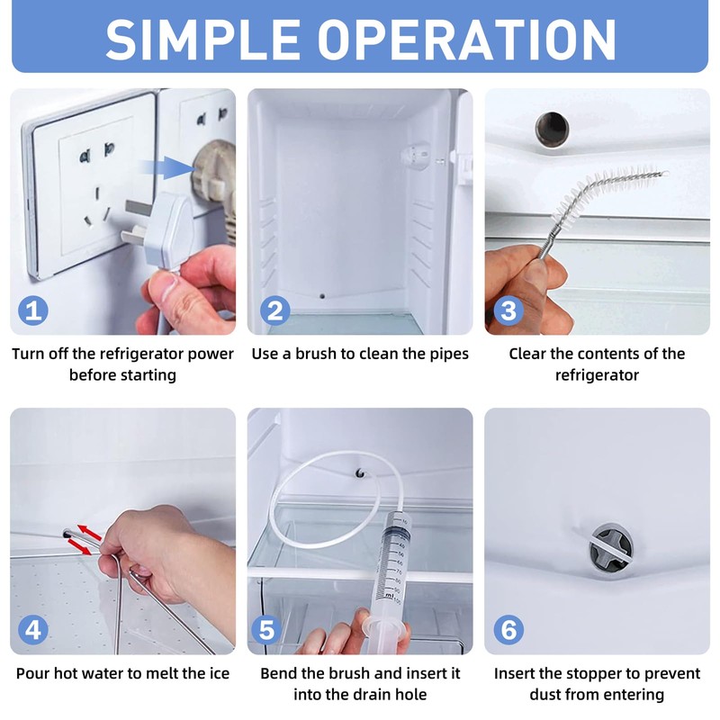 11 Pcs Fridge Dredger and Cleaning Set, Reusable Fridge Emptying