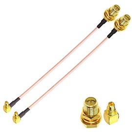 RPSMA to MMCX Extension Cable RG316 RP-SMA Female to MMCX Male Right Angle Coax Cable 6inch(15cm) MMCX to Reserve Polarity SMA Antenna Extender Coaxial Cable 2 Pack