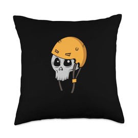 skating board inline roller skate skateboard Bone Skull with Skating Helmet Throw Pillow, 18x18, Multicolor