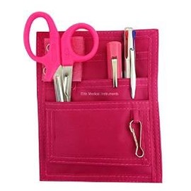 EMI Nurse Pocket Organizer 4 Piece Kit - Pocket Organizer, Lister Scissors, LED Penlight, and Chart Pen (Pink)