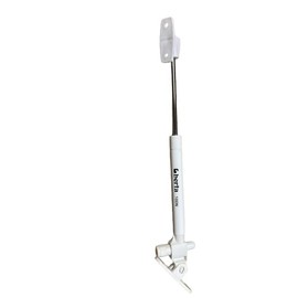 Berta 10 Inch 100N/22 LB Hydraulic Soft Open Gas Springs/Struts for Cabinets, Furniture Cabinet Doors Lift/Lid Stay/Support Hinges for RV Platforms with Brackets and Screws (1, White (Soft Close))