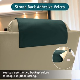 AmazeCov Premium Headrest Cover for Recliner Chair,Flame Retardant Faux Leather Headrest Protector for Furniture, Theater Seat Cover Head Protector Cover for Home & Office Sofa,16Wx27L, Dark Green