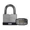 SCAN SCAPLLAM50C Steel Padlock, Silver
