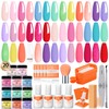 Modelones Dip Powder Nail Kit Starter, 20 Colors Summer Clear
