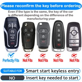 Tukellen for Ford Key Fob Cover Premium Soft Full Protection Key Case Shell Compatible with 2013-2016 Ford Fusion 2015-2017 Ford Mustang F-150 Explorer(Rose Gold)