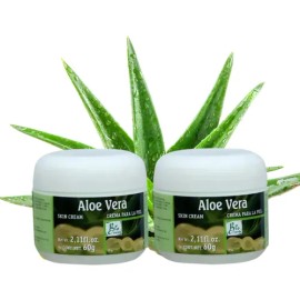 Crema De Aloe Vera 60gr C/u 2 Piezas Hidratante Facial