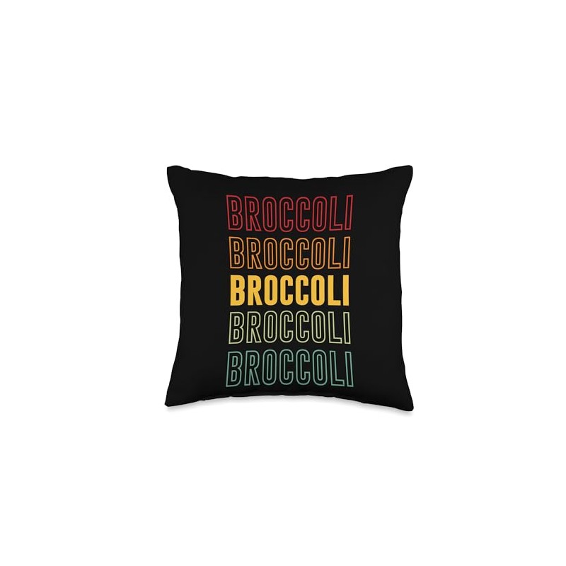 Broccoli Rainbow Throw Pillow