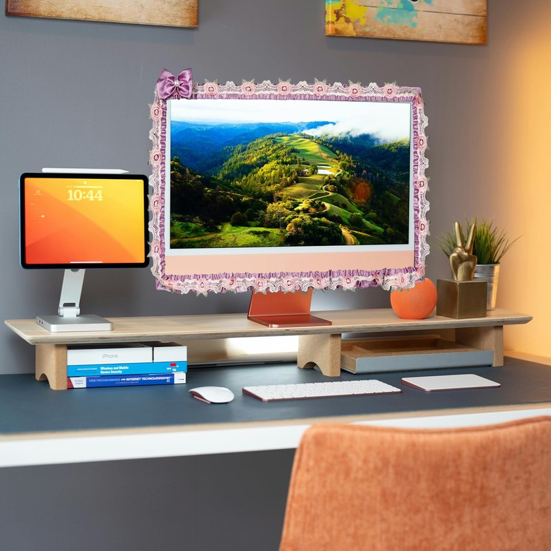ReignSword 2 Pcs 23''-26'' Cute Computer Monitor Cover with Bow