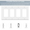 4-Gang Switch Outlet Wall Plate Cover Decorator Electrical Faceplate for