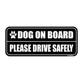 GEEKBEAR Dog on Board Car Magnet_Rectangular Type (Black/Black)