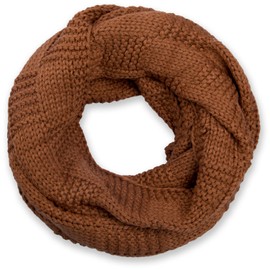 styleBREAKER 01018152 Knitted Loop Scarf with Patent Pattern Plain Fine Knitted Snood Winter Knitted Scarf Unisex -