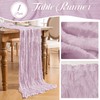 Leetaltree 1 Pack Lilac Cheese Cloth Table Runner, 35x120 Inch