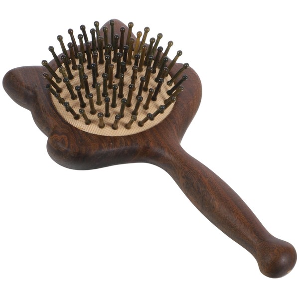 VICASKY Wood Hair Comb Cat Shaped Scalp Massage Brush for