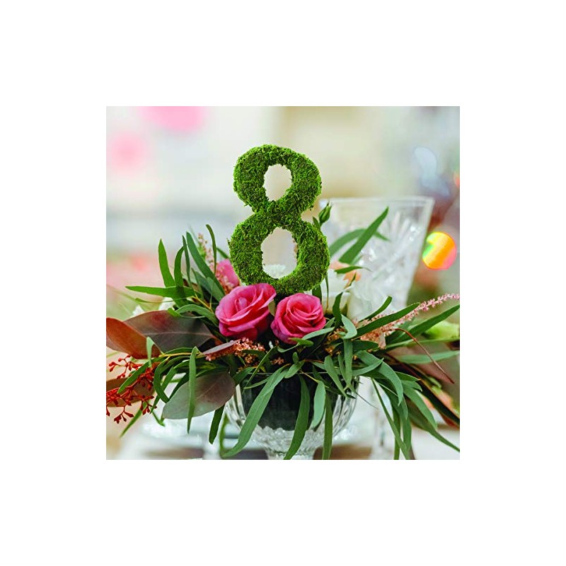 Lillian Rose Green Décor Moss Monogram Number 8 Wedding Table