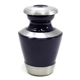 Loved Memorials Dark Purple with Brushed Metal Accent Cremation Urns for Men and Women Human Ashes - Keepsake Urn