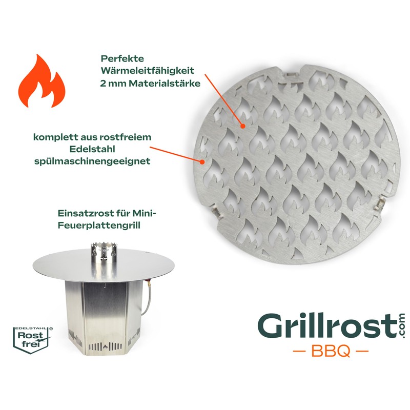 Grillrost.com Das Original Mini Insert Grate Made of Stainless Steel