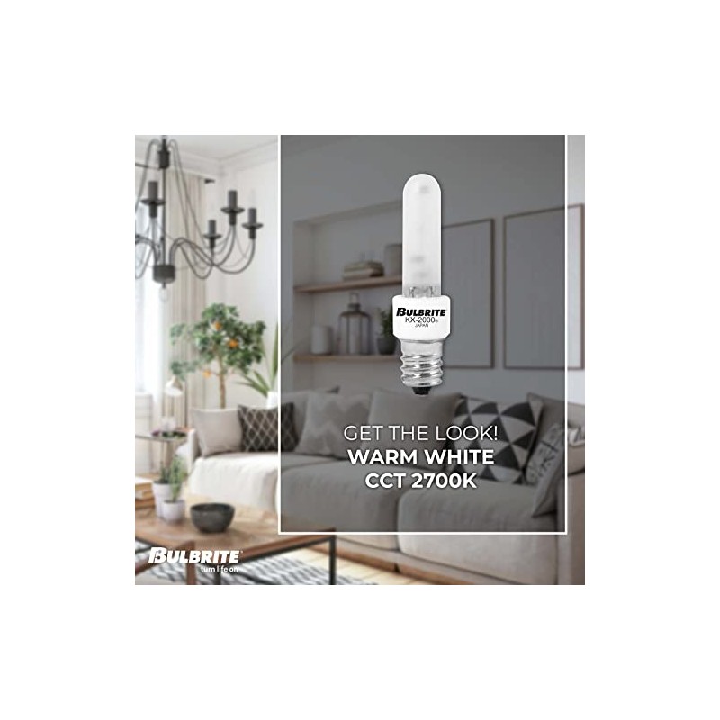 Bulbrite 40 Watt E12 Dimmable T3 Xenon Light Bulb, Frosted