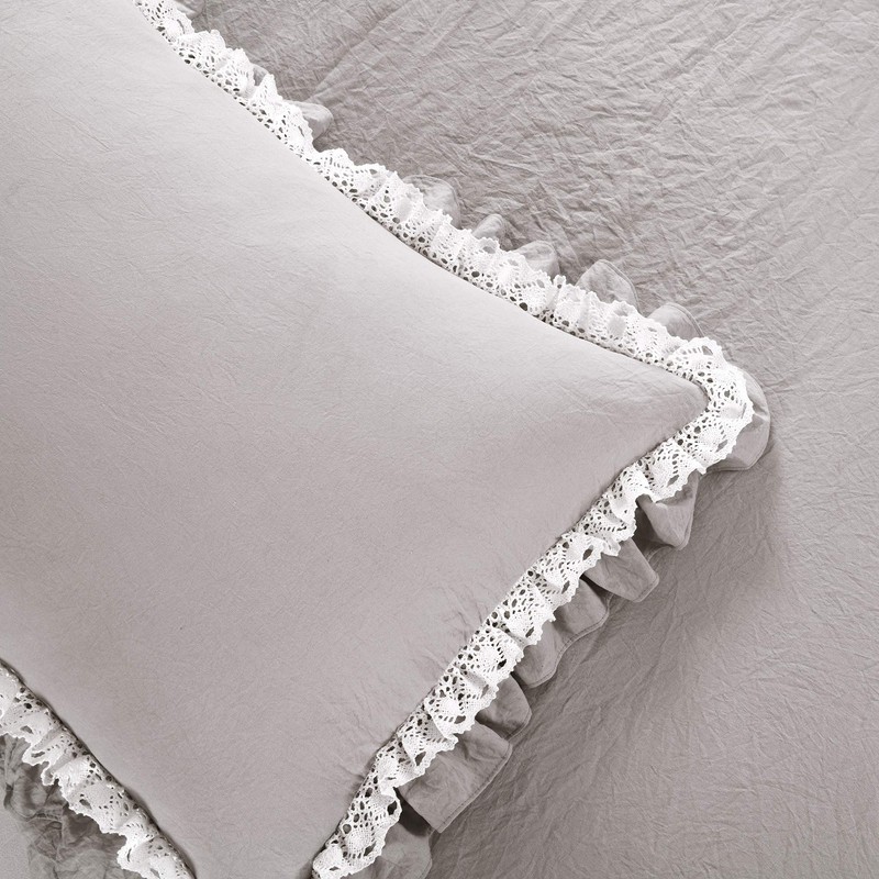 Lush Decor Ella Ruffle Lace Comforter, 3 Piece Set, Full/Queen,