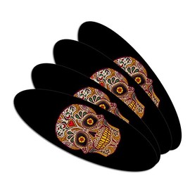 Skull Day of the Dead Southwestern Double-Sided Oval Nail File Emery Board Set 4 Pack