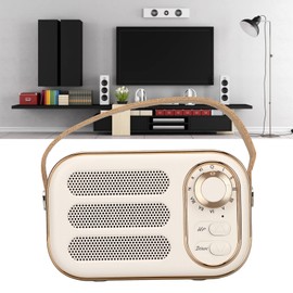 Wireless Speaker AntiInterference Stereo Retro Bluetooth Speaker USB Charging Laptop (White)