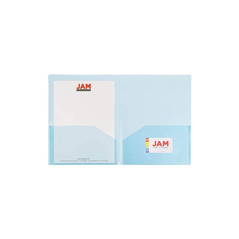 JAM PAPER Plastic Light Weight Flexible Two Pocket Presentation Folders